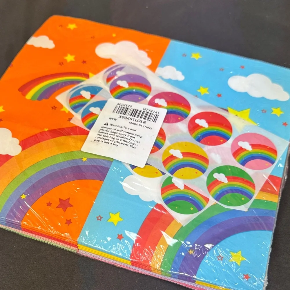 Oxo Colorful Rainbow and Cloud gift bags lunch bags sandwich bags treat bags new